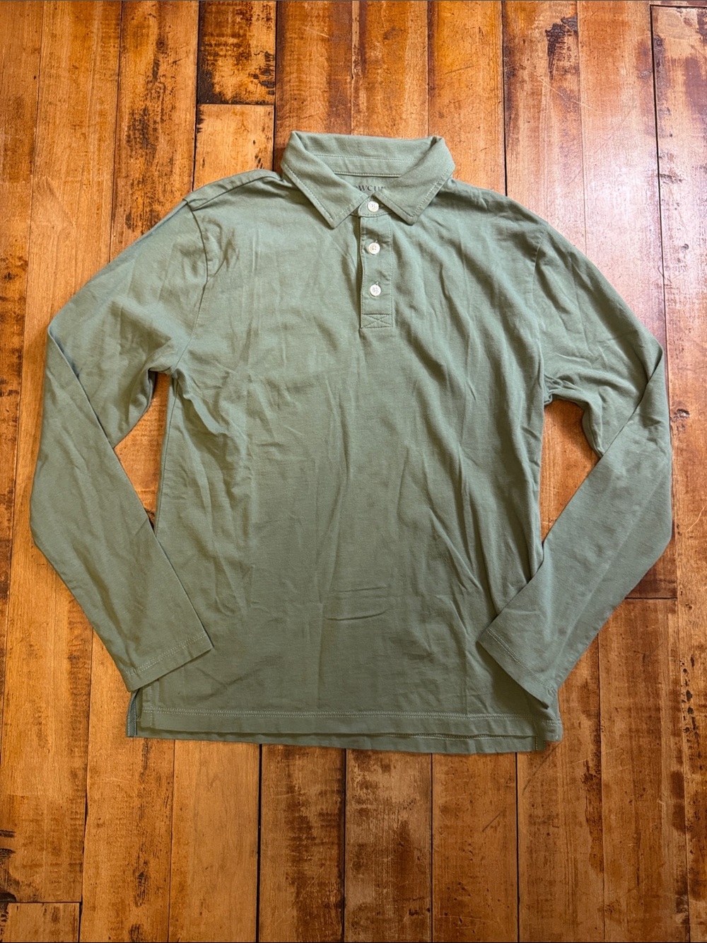 Crewcuts Green Long-l Sleeve Polo shirt size 11 boys collared cotton fall
